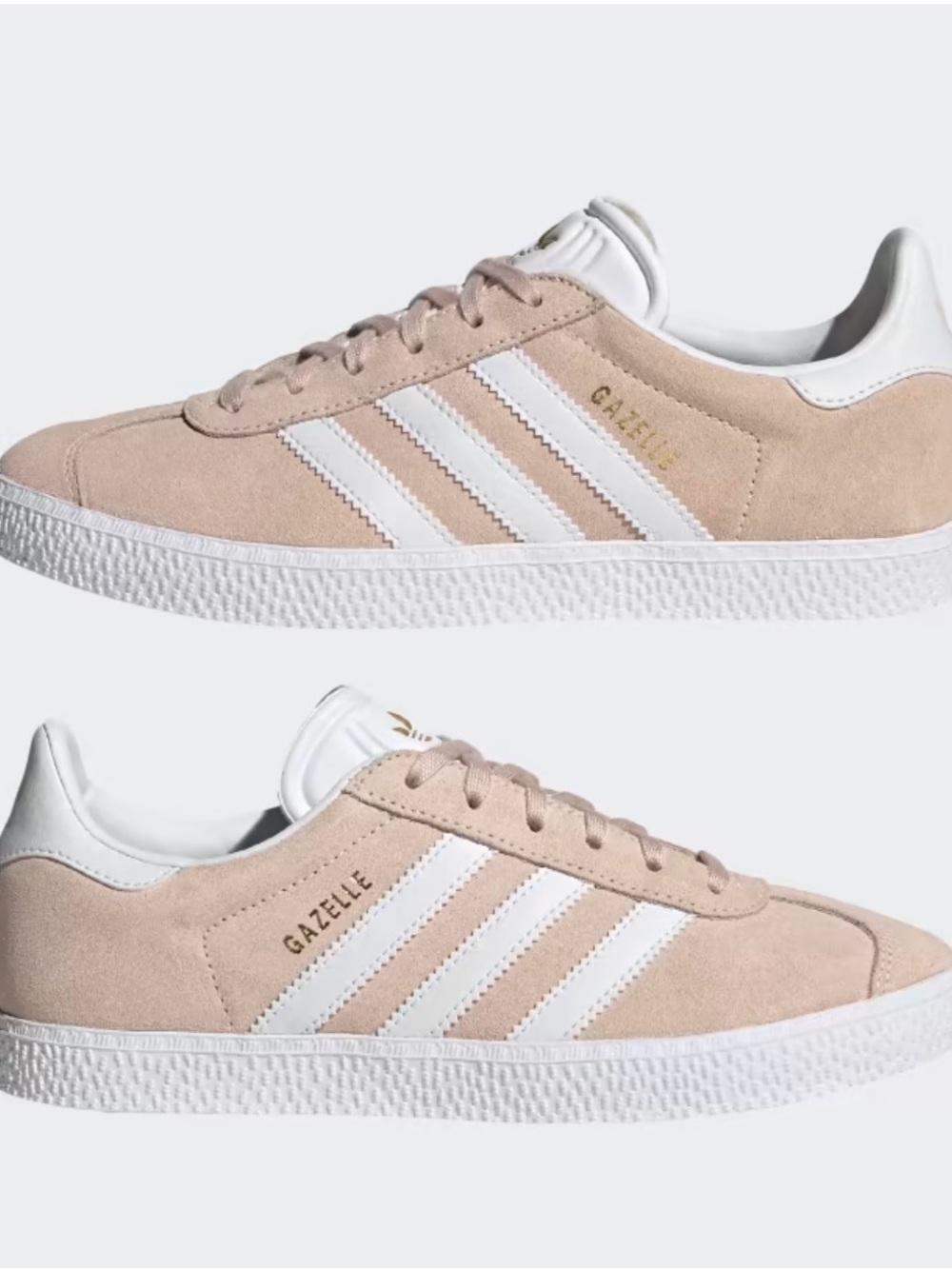adidas Gazelle Suede Sneakers in Blush Pink & White